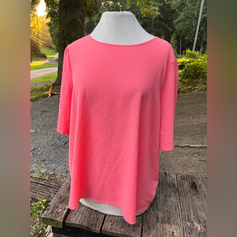 ADYSON PARKER VINTAGE CORAL BLOUSE WOMENS 2X